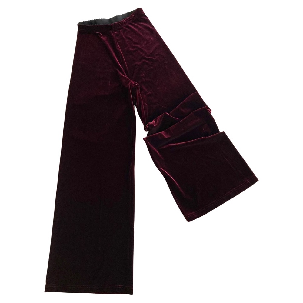 Sangria Stretch Velvet Wide Leg Pant
